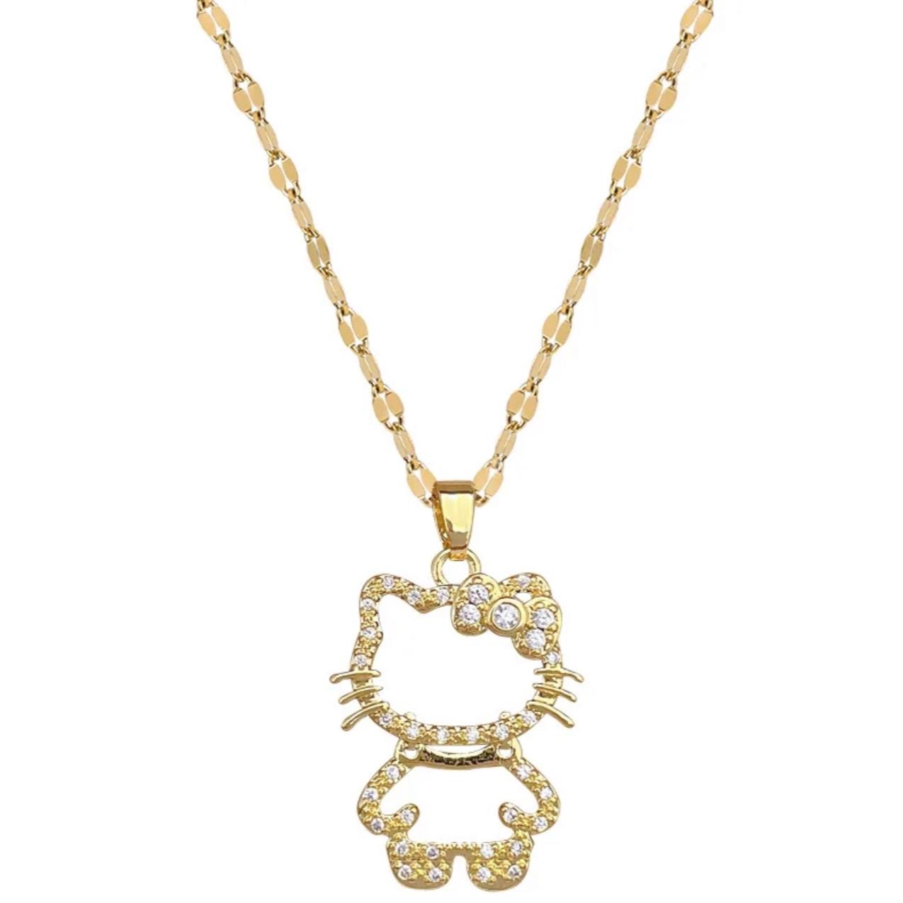 HK Diamond Cat Necklace