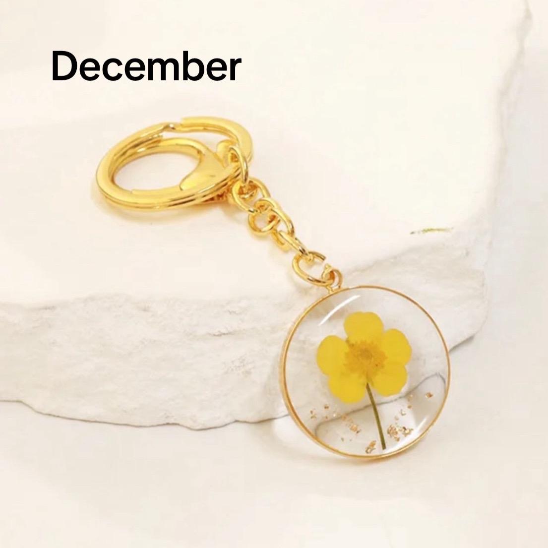 Birth Month Flower Keychains