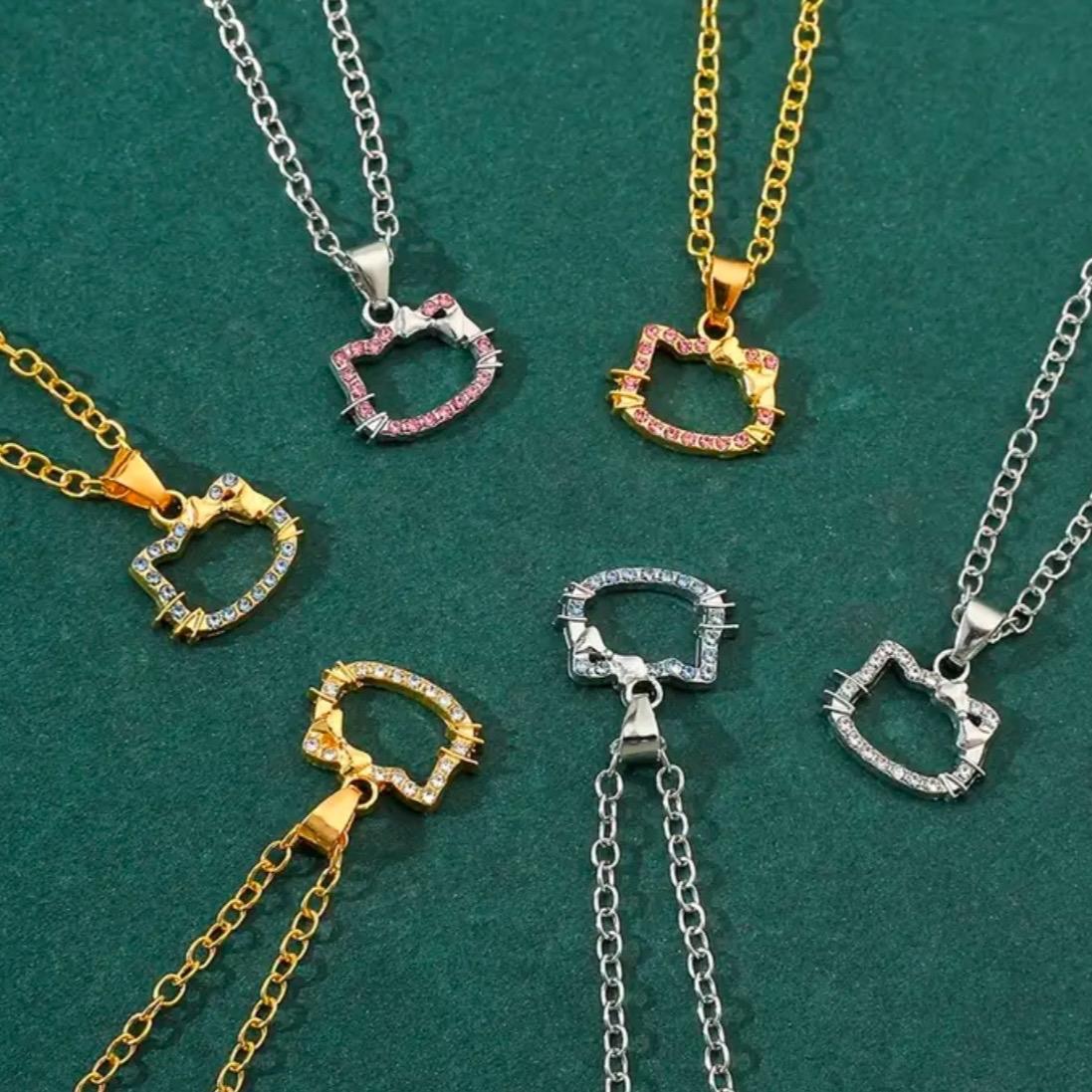 HK Diamond Cat Necklace