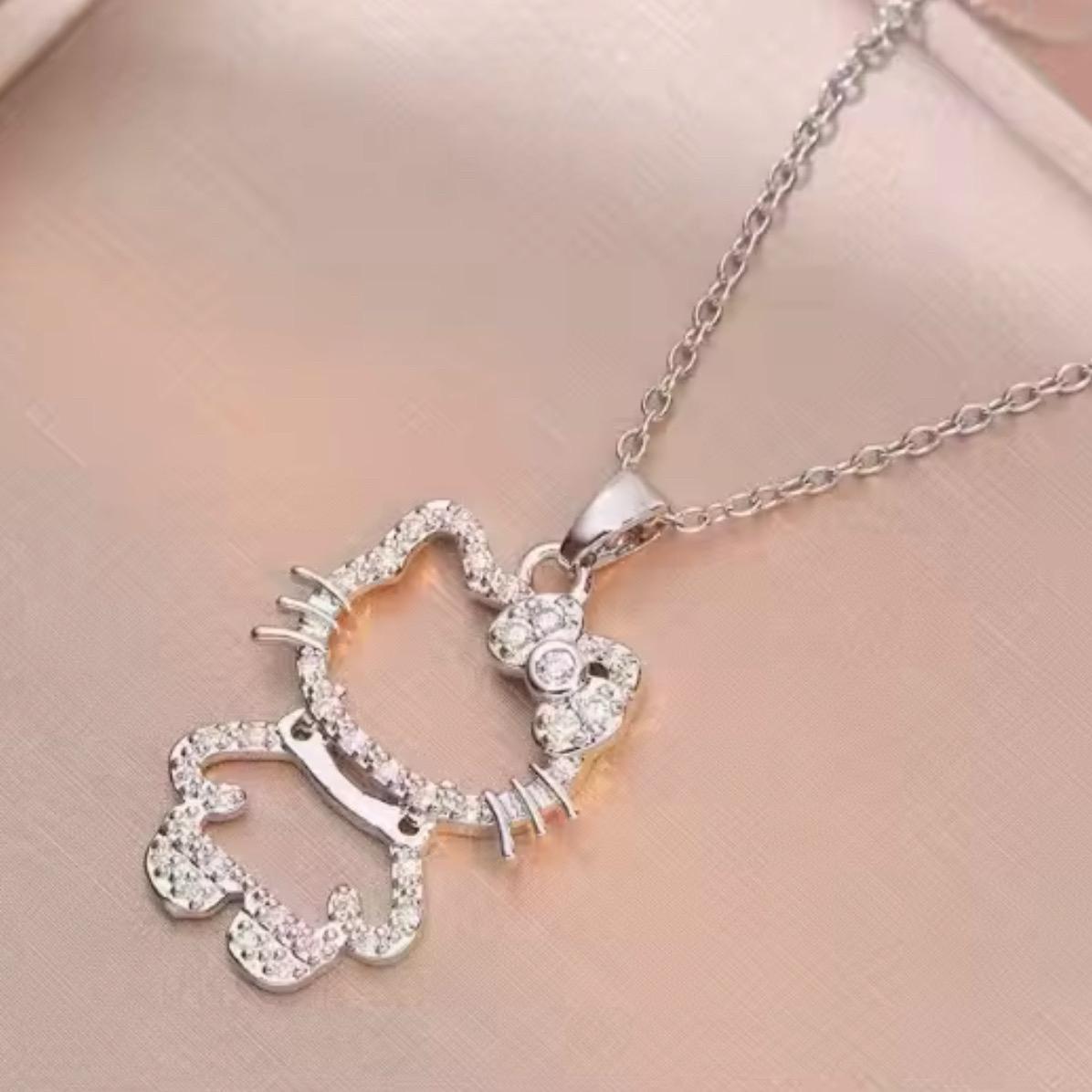 HK Diamond Cat Necklace