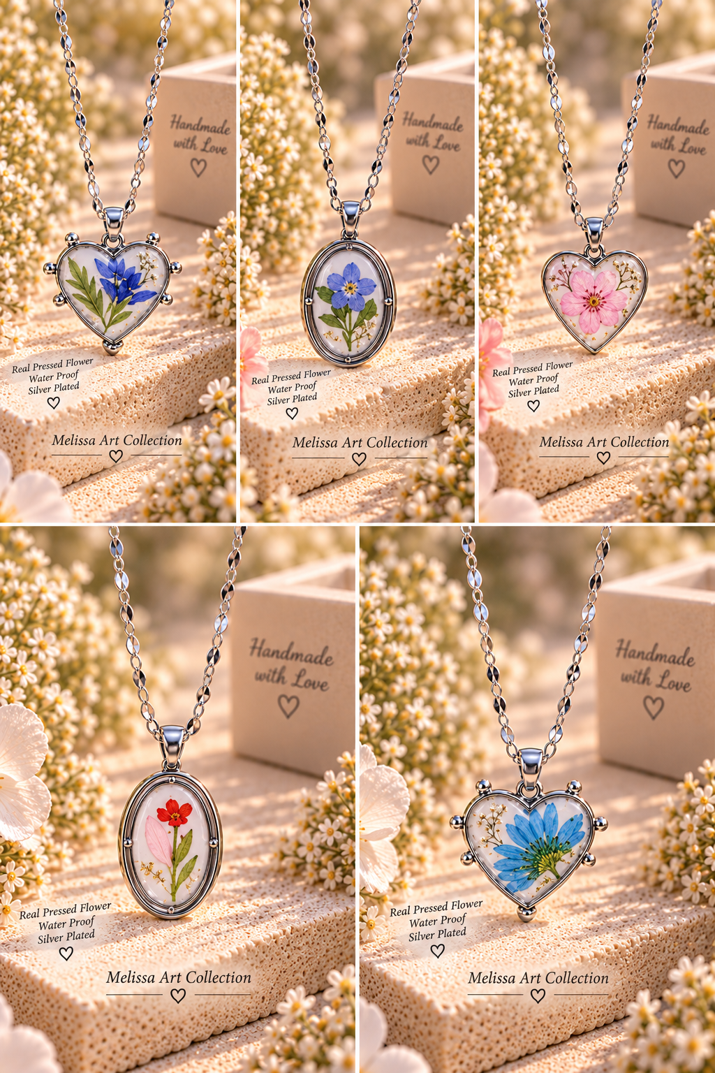 🩷 Pink Cosmos Heart Necklace