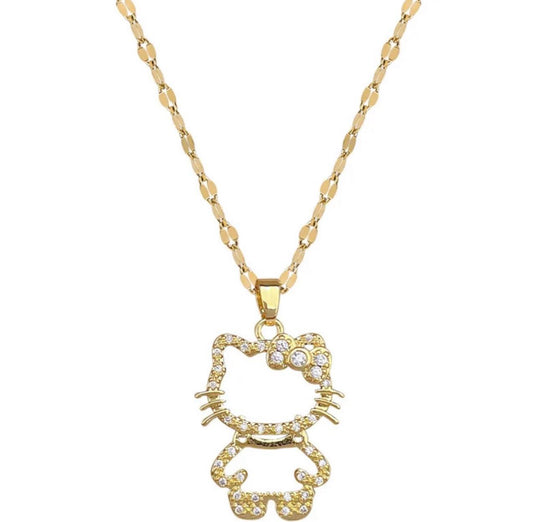 Kitty Diamond Cat Necklace - Melissa Art Collection