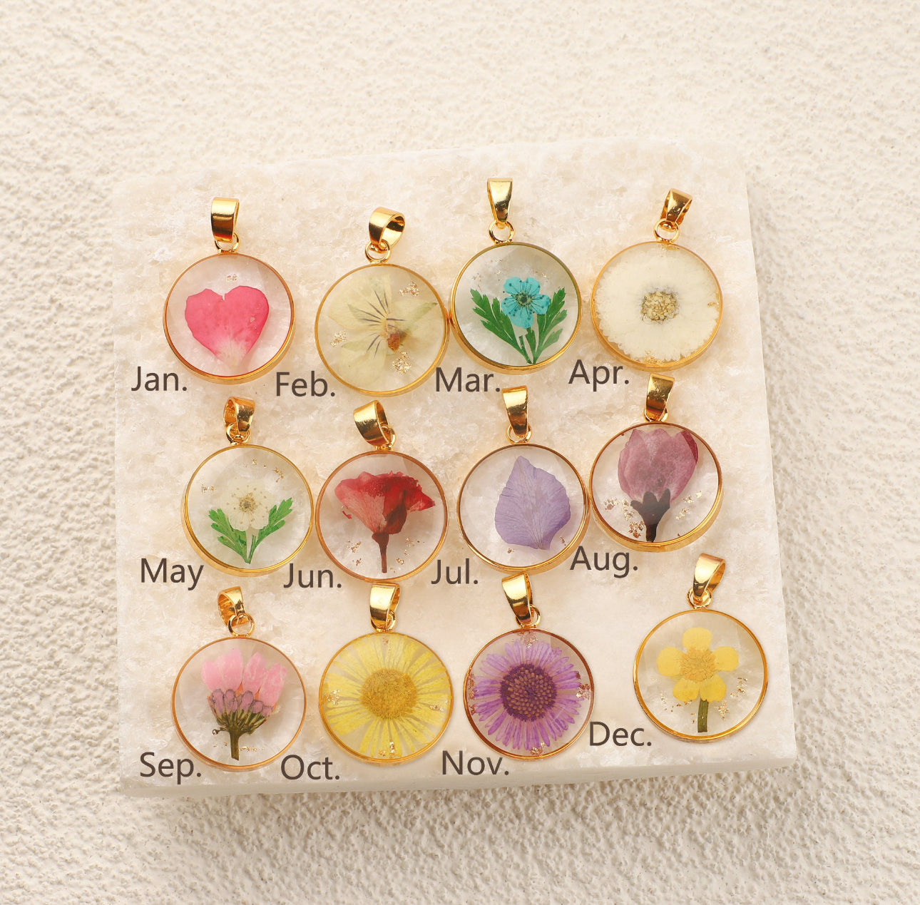 Birth Month Flower Keychains - Melissa Art Collection